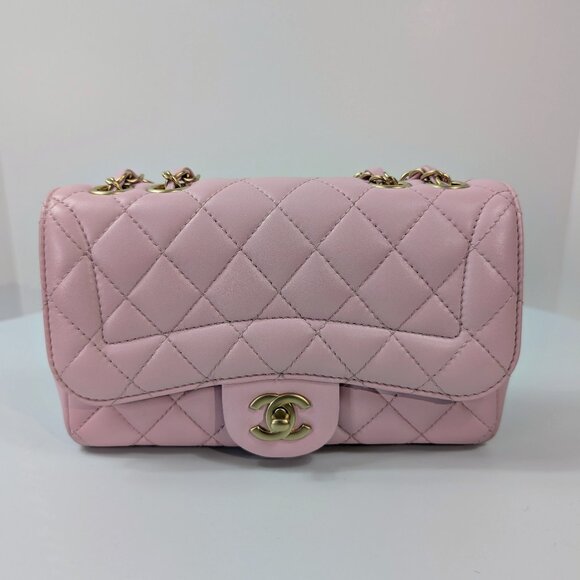Chanel Light Pink Rose Mademoiselle Mini Rectangular Classic Flap Bag - Picture 1 of 16
